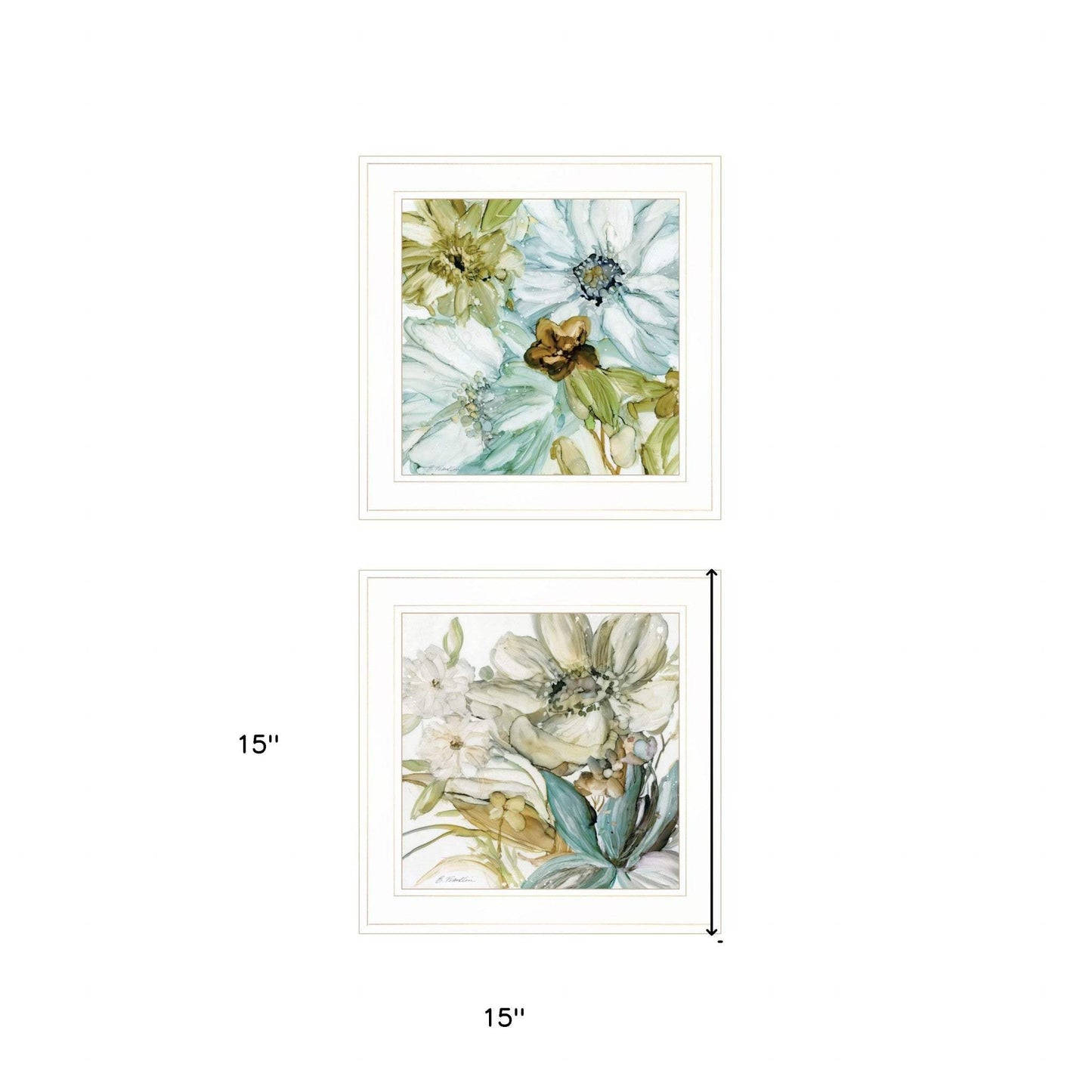 Set Of Two Sea Glass 1 White Framed Print Wall Art - Homeroots - Flyclothing LLC