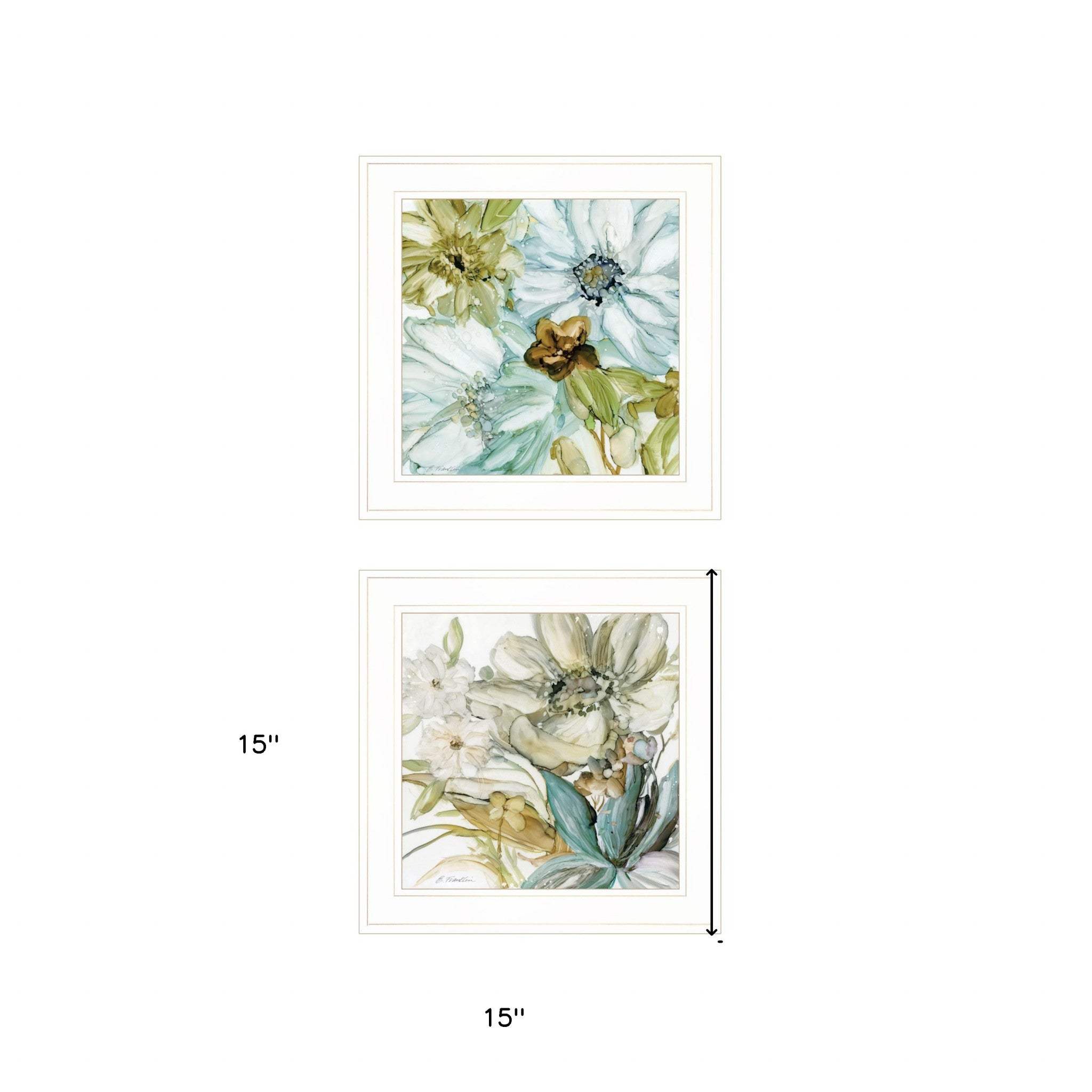 Set Of Two Sea Glass 1 White Framed Print Wall Art - Homeroots - Flyclothing LLC