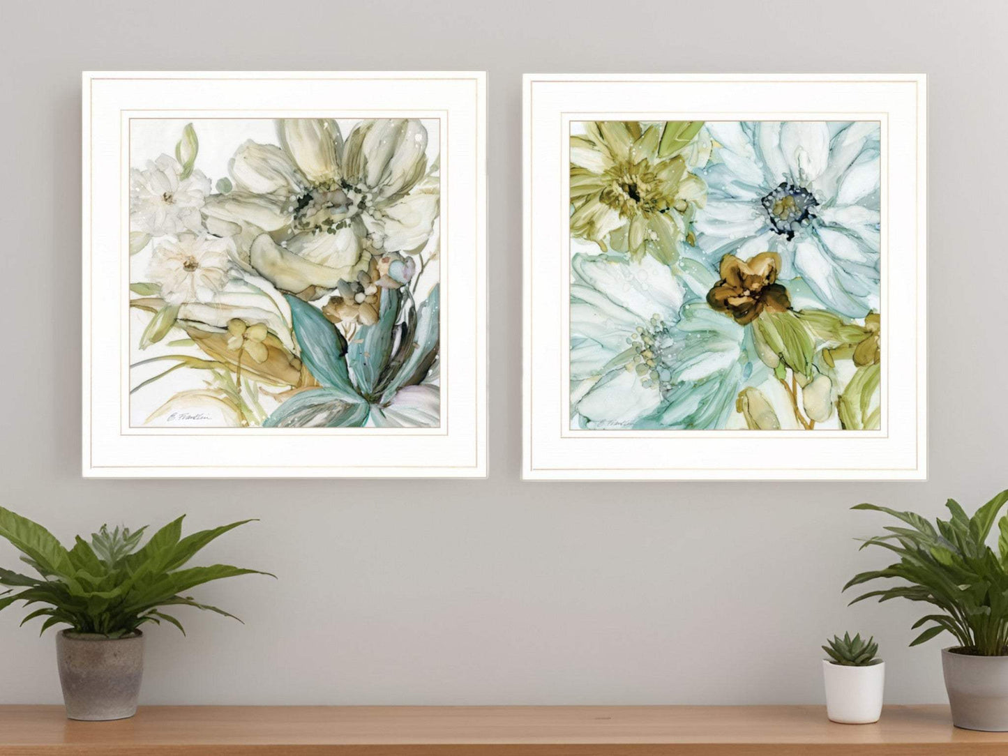 Set Of Two Sea Glass 1 White Framed Print Wall Art - Homeroots - Flyclothing LLC