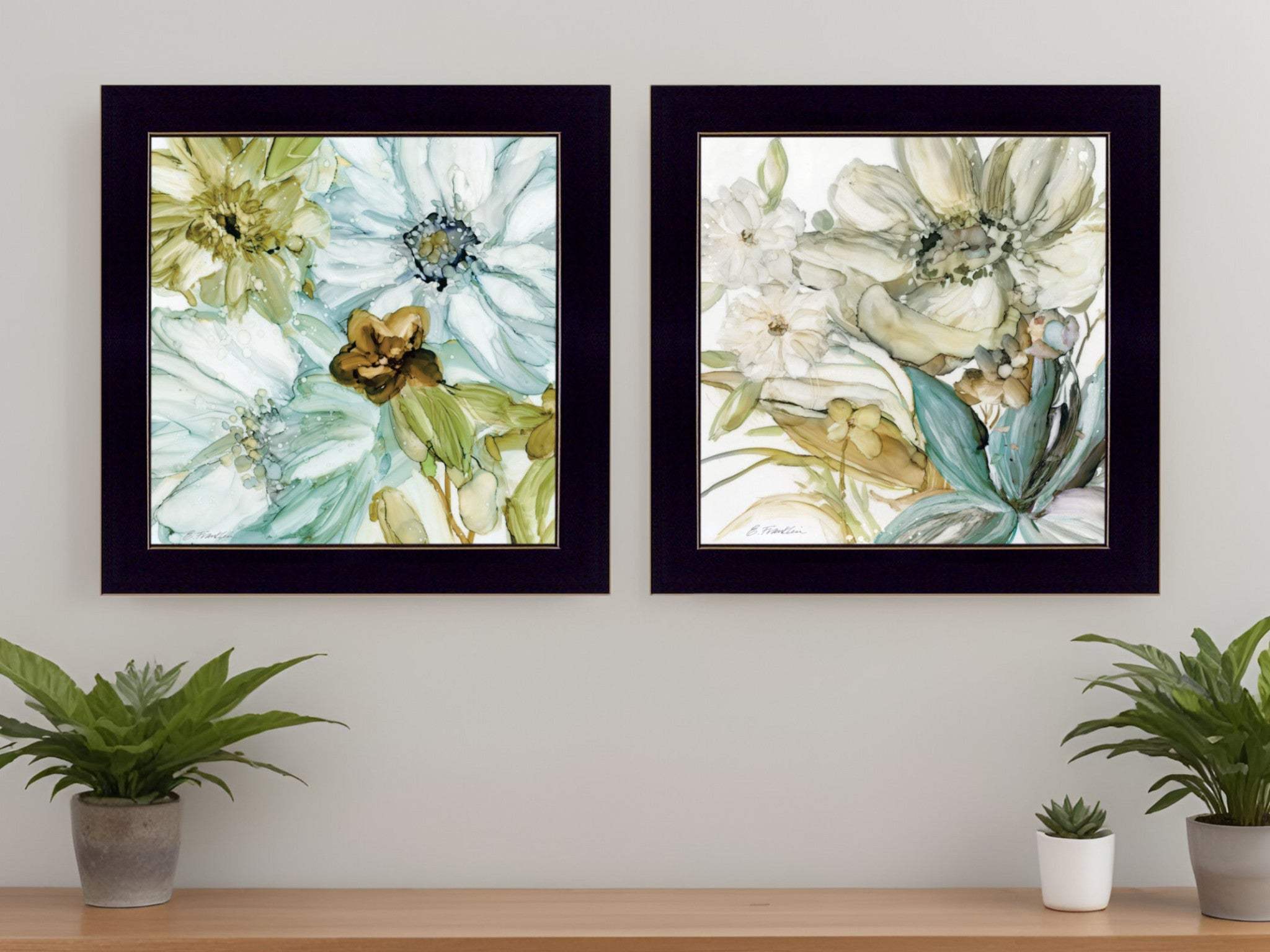 Set Of Two Sea Glass 3 Black Framed Print Wall Art - Homeroots - Flyclothing LLC