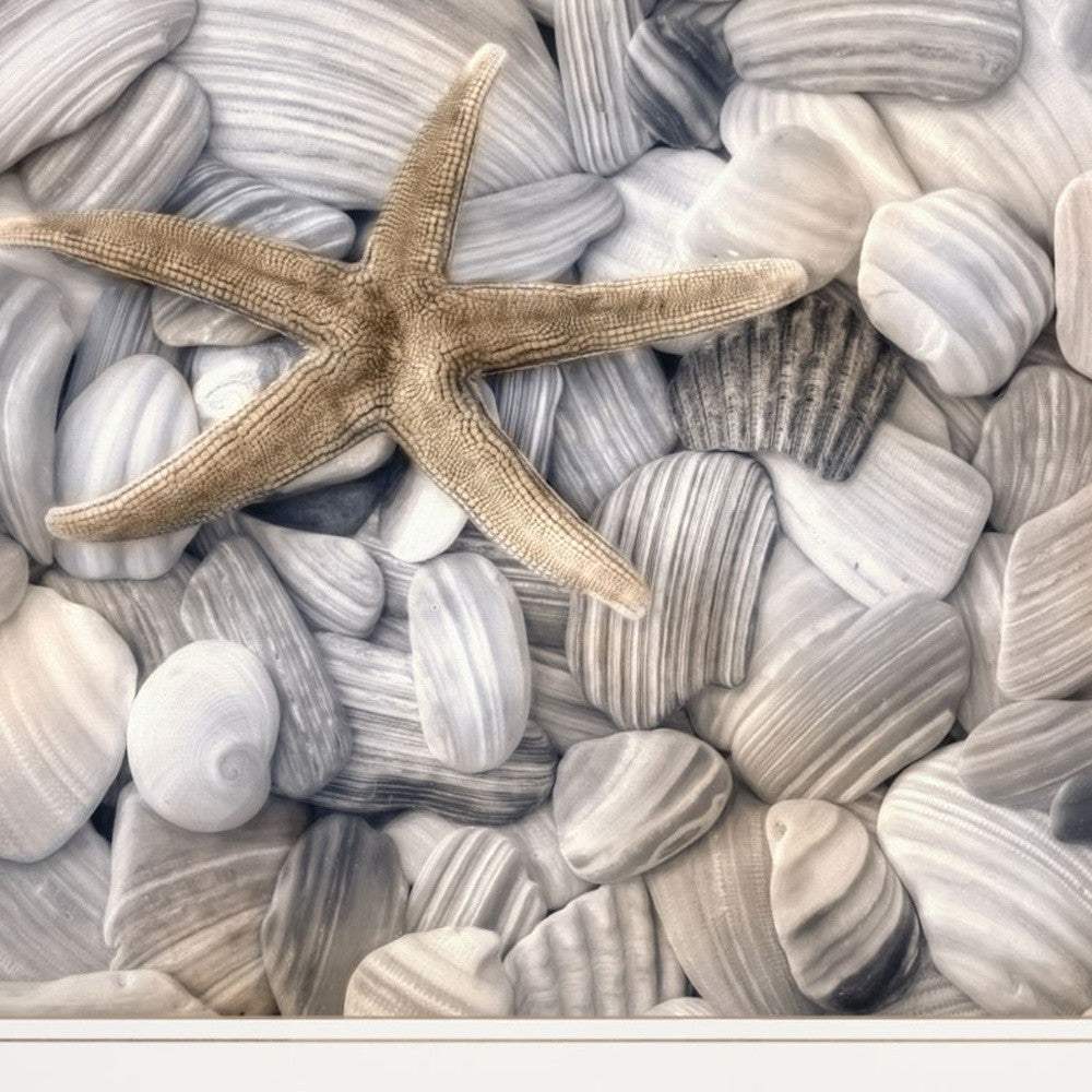 Set Of Two Cape Hatteras Lighthouse and Sea Shells 3 White Framed Print Wall Art - Homeroots - Flyclothing LLC