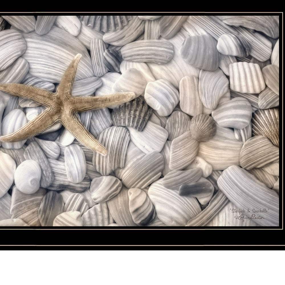 Set Of Two Cape Hatteras Lighthouse and Sea Shells 4 Black Framed Print Wall Art - Homeroots - Flyclothing LLC