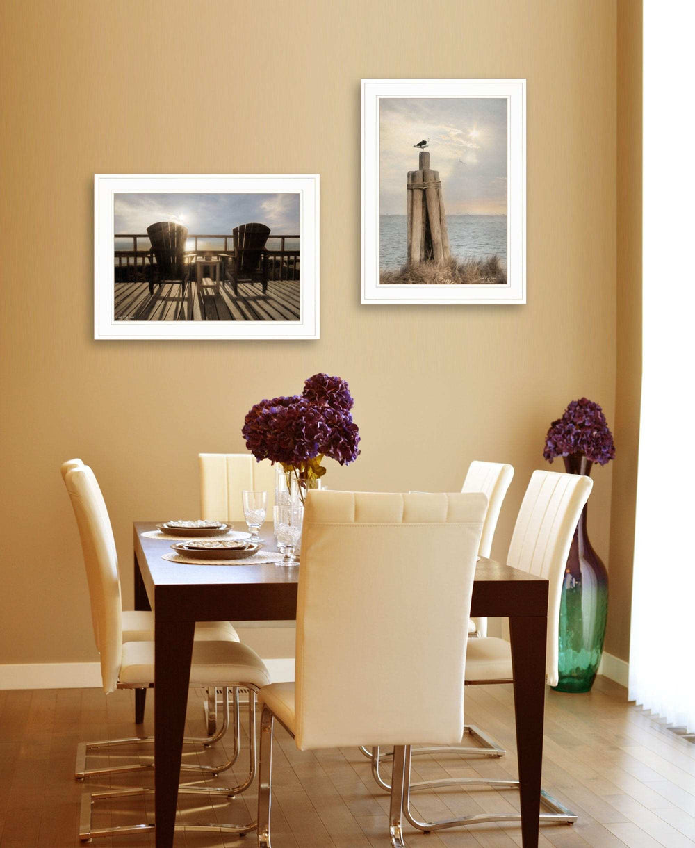 Set Of Two By The Sea White Framed Print Wall Art - Homeroots - Flyclothing LLC