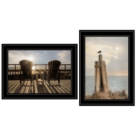 Set Of Two By The Sea 2 Black Framed Print Wall Art - Homeroots - Flyclothing LLC