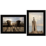 Set Of Two By The Sea 2 Black Framed Print Wall Art - Homeroots