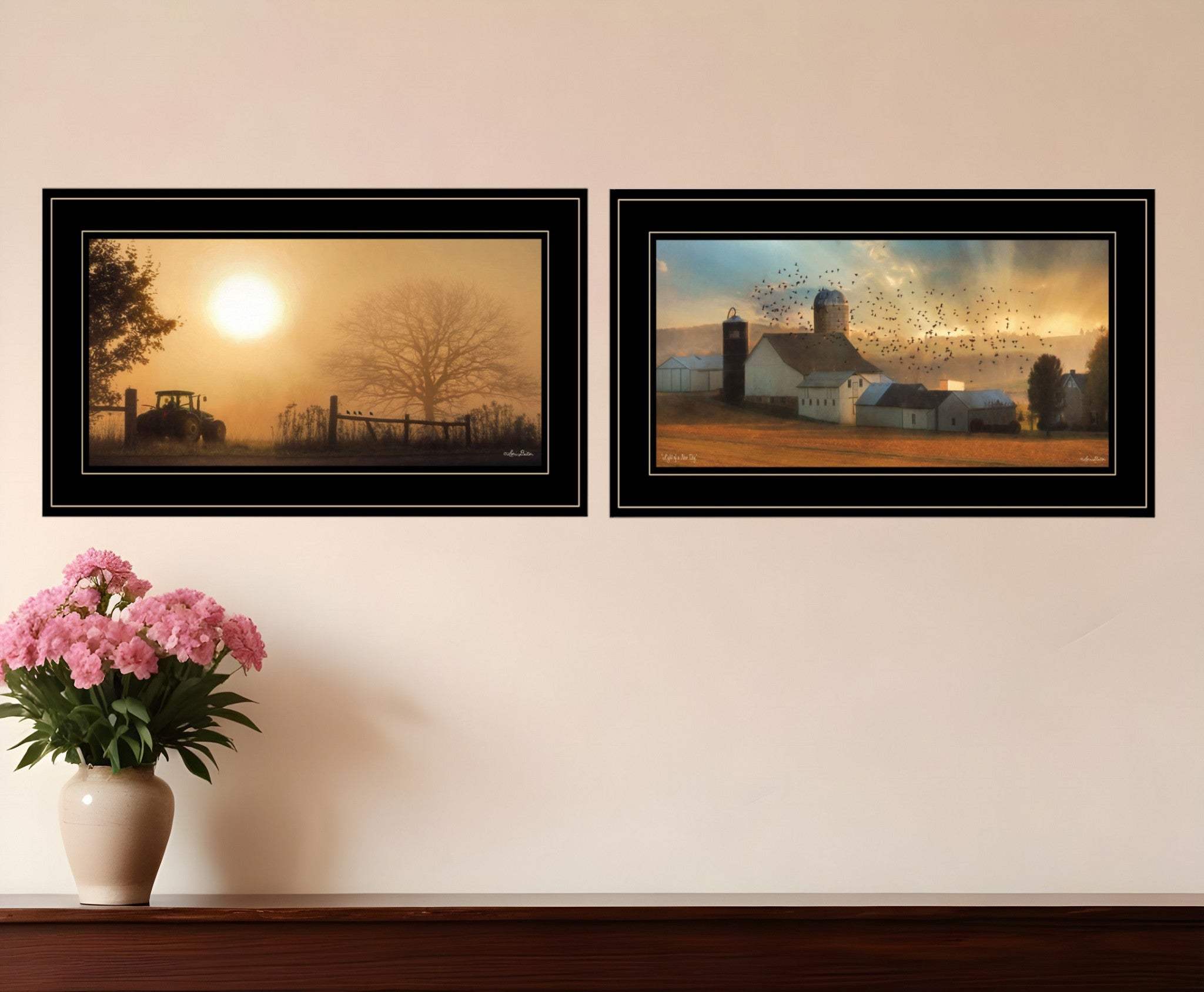 Set Of Two Light of a New Day 3 Black Framed Print Wall Art - Homeroots - Flyclothing LLC