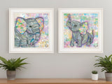 Set Of Two Elephant I and II 1 White Framed Print Wall Art - Homeroots