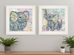 Set Of Two Elephant I and II 1 White Framed Print Wall Art - Homeroots
