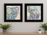 Set Of Two Elephant I and II 2 Black Framed Print Wall Art - Homeroots