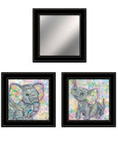 Set Of Three Elephant I and II 3 Black Framed Print Wall Art - Homeroots