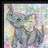 Set Of Three Elephant I and II 4 Black Framed Print Wall Art - Homeroots