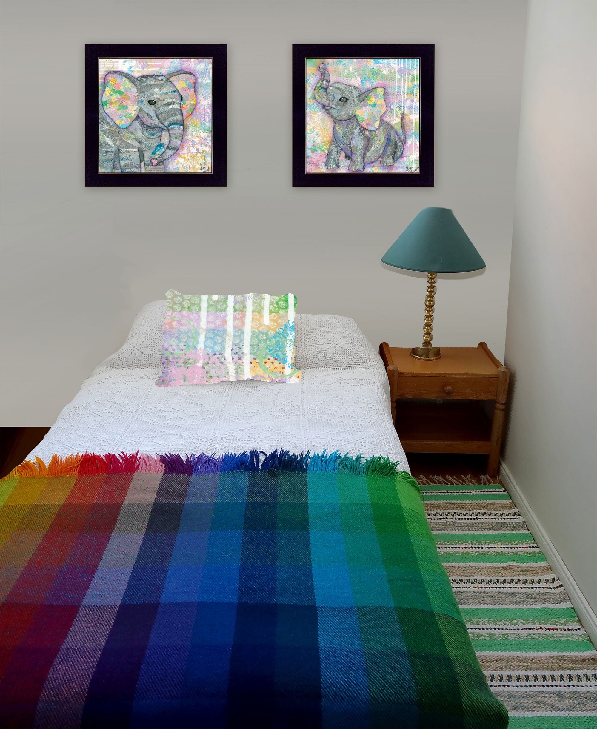 Set Of Two Elephant I and II 3 Black Framed Print Wall Art - Homeroots