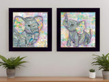 Set Of Two Elephant I and II 3 Black Framed Print Wall Art - Homeroots - Flyclothing LLC