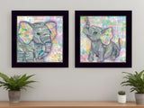 Set Of Two Elephant I and II 3 Black Framed Print Wall Art - Homeroots