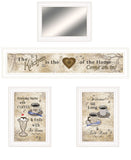 Set Of Four Love of Nature Kitchen 5 White Framed Print Kitchen Wall Art - Homeroots
