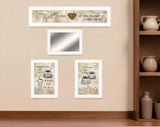 Set Of Four Love of Nature Kitchen 5 White Framed Print Kitchen Wall Art - Homeroots