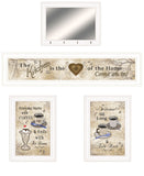 Set Of Four Love of Nature Kitchen 6 White Framed Print Kitchen Wall Art - Homeroots