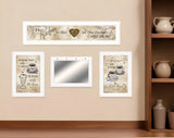 Set Of Four Love of Nature Kitchen 6 White Framed Print Kitchen Wall Art - Homeroots