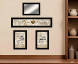 Set Of Four Love of Nature Kitchen 7 Black Framed Print Kitchen Wall Art - Homeroots