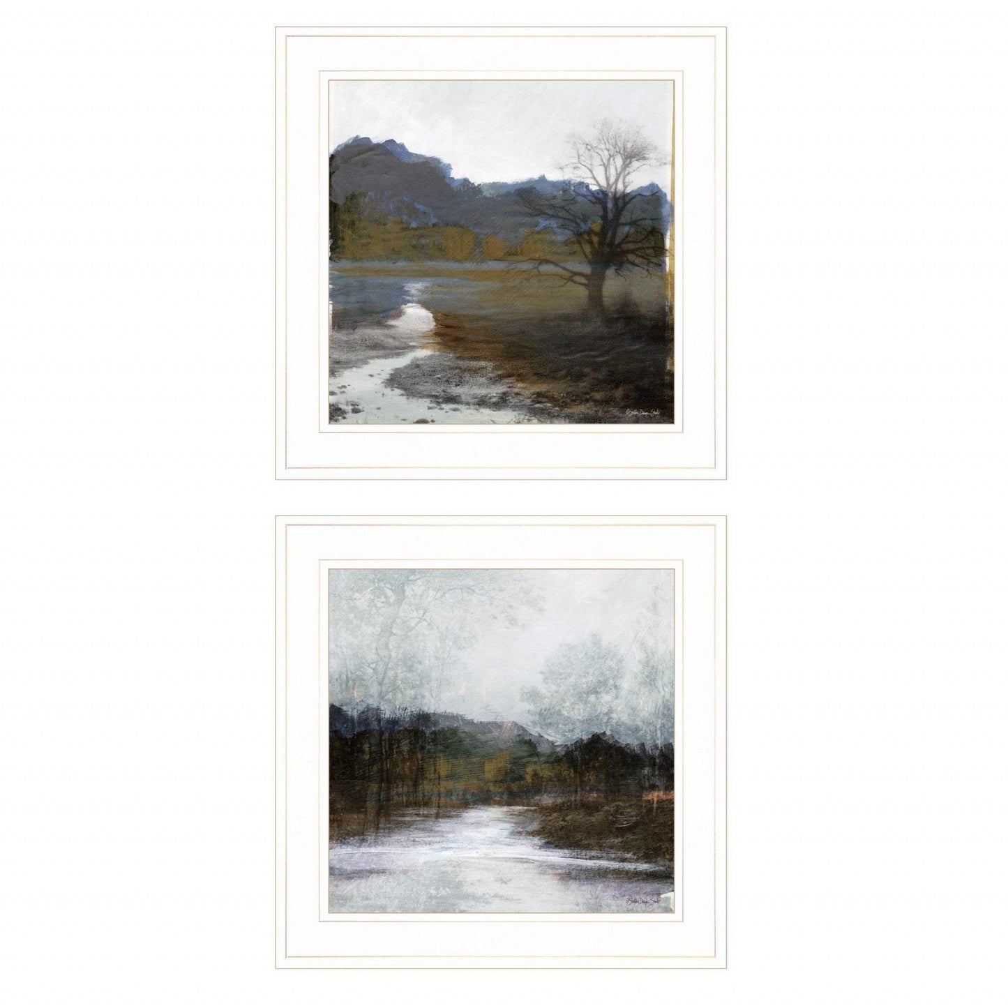 Set Of Two Winter Landscape 1 White Framed Print Wall Art - Homeroots - Flyclothing LLC