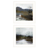 Set Of Two Winter Landscape 1 White Framed Print Wall Art - Homeroots
