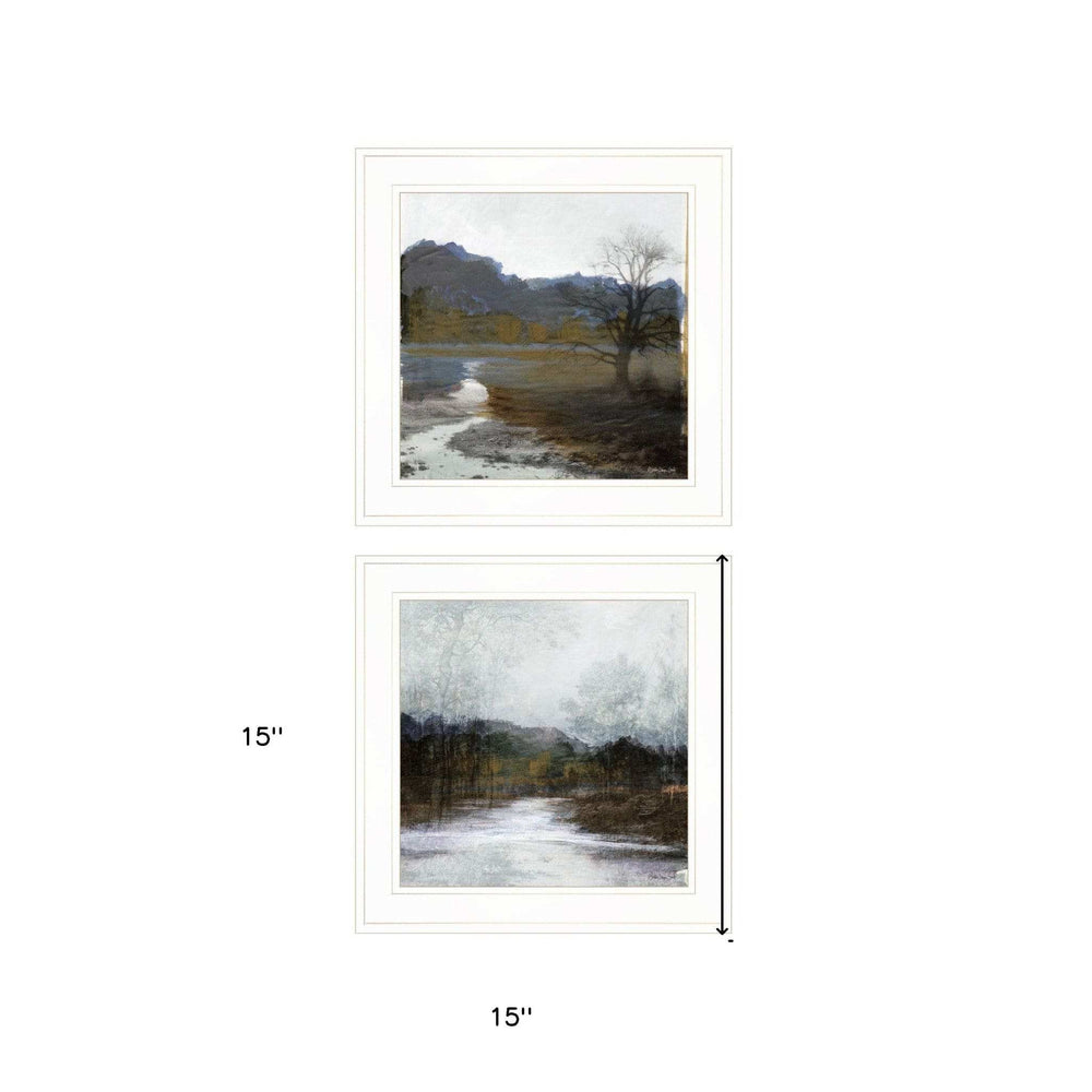 Set Of Two Winter Landscape 1 White Framed Print Wall Art - Homeroots - Flyclothing LLC