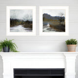 Set Of Two Winter Landscape 1 White Framed Print Wall Art - Homeroots