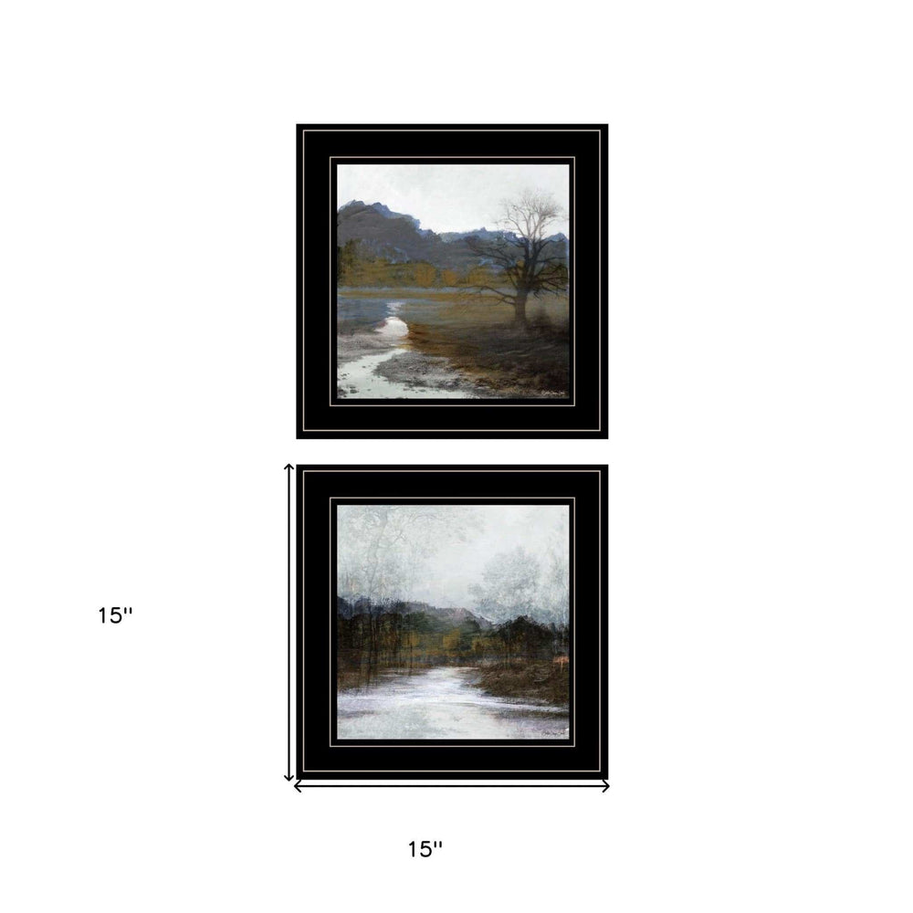 Set Of Two Winter Landscape 2 Black Framed Print Wall Art - Homeroots - Flyclothing LLC