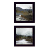 Set Of Two Winter Landscape Black Framed Print Wall Art - Homeroots