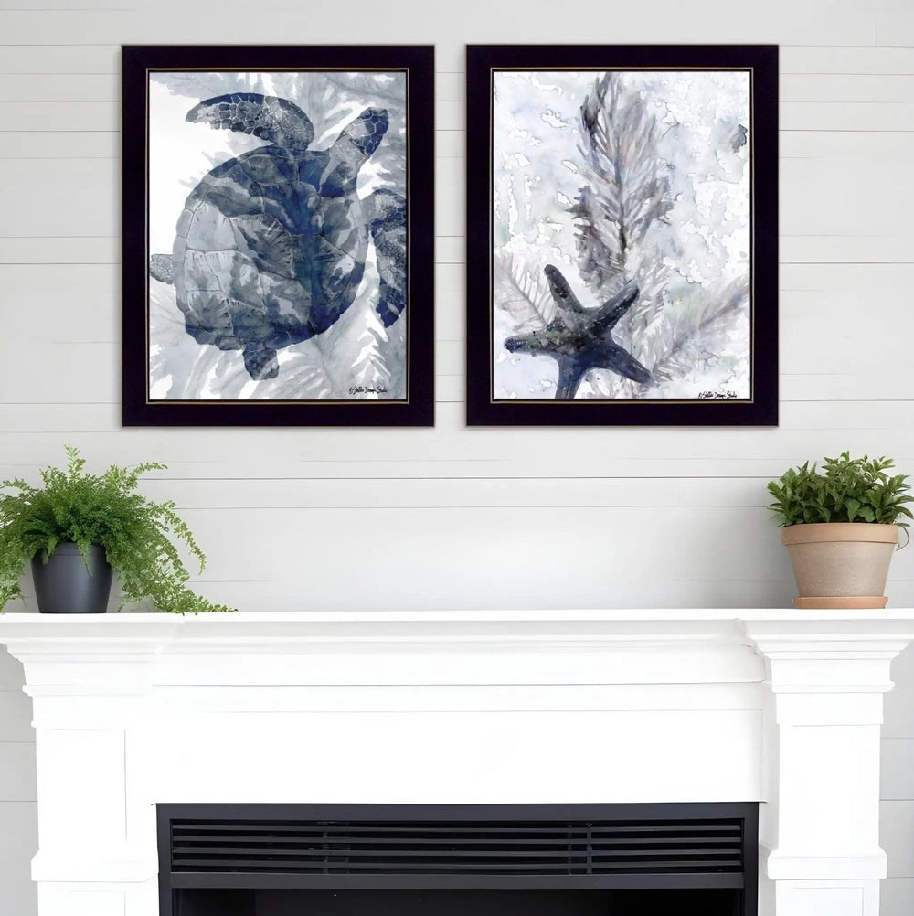 Set Of Two Ocean 3 Black Framed Print Wall Art - Homeroots