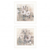 Set Of Two Transitional Blooms 1 White Framed Print Wall Art - Homeroots - Flyclothing LLC