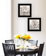 Set Of Two Transitional Blooms 2 Black Framed Print Wall Art - Homeroots - Flyclothing LLC