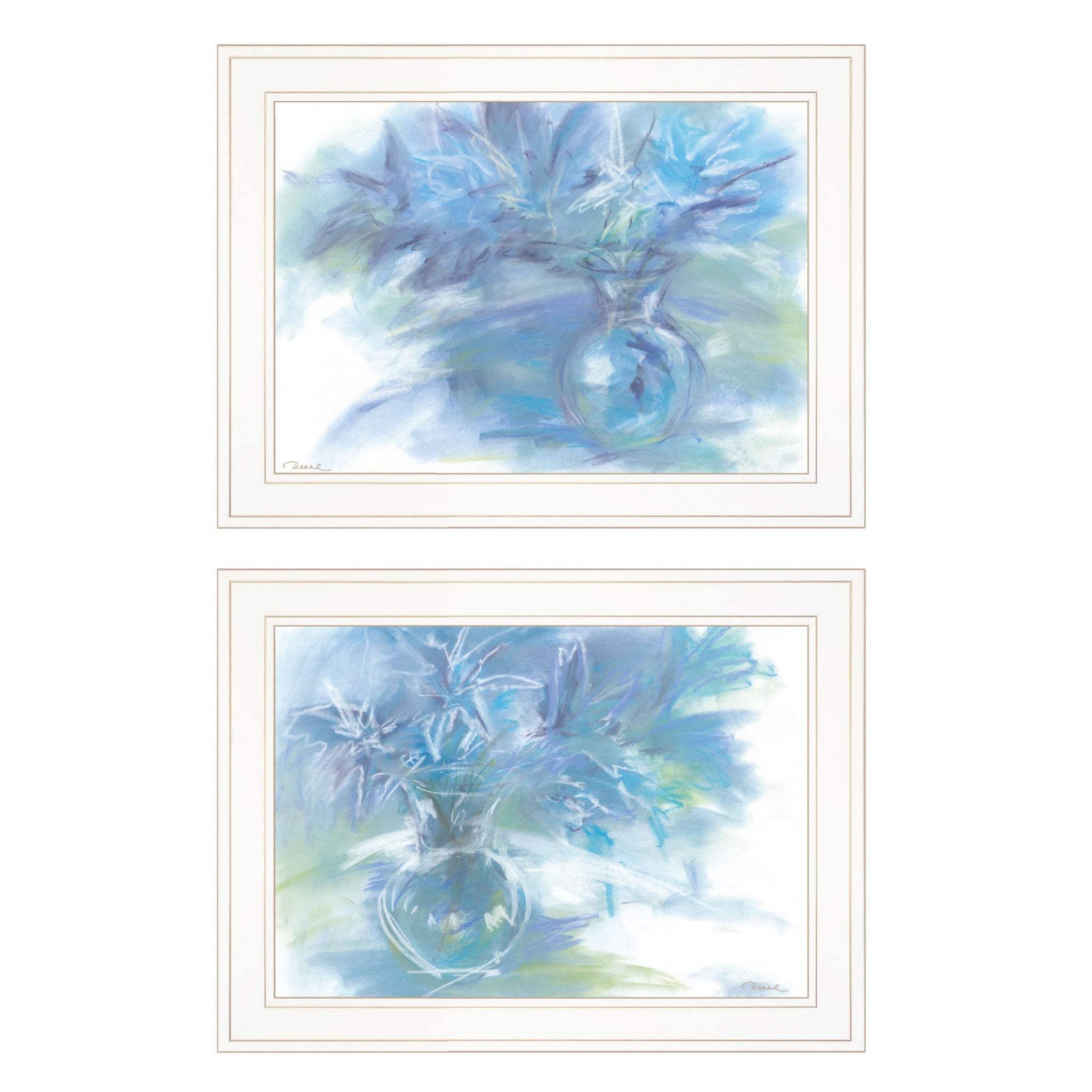 Set Of Two Morning Glory 1 White Framed Print Wall Art - Homeroots - Flyclothing LLC