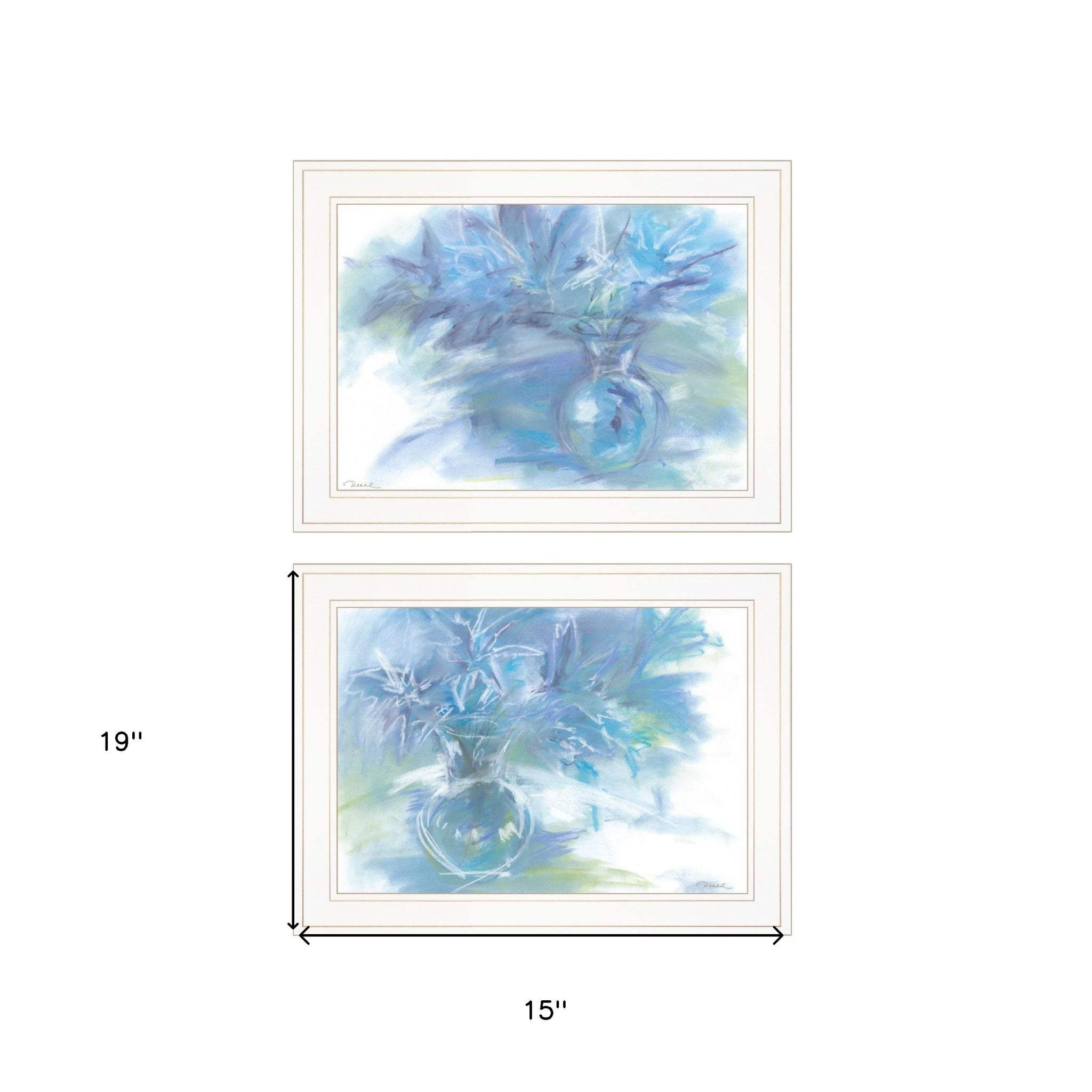 Set Of Two Morning Glory 1 White Framed Print Wall Art - Homeroots - Flyclothing LLC