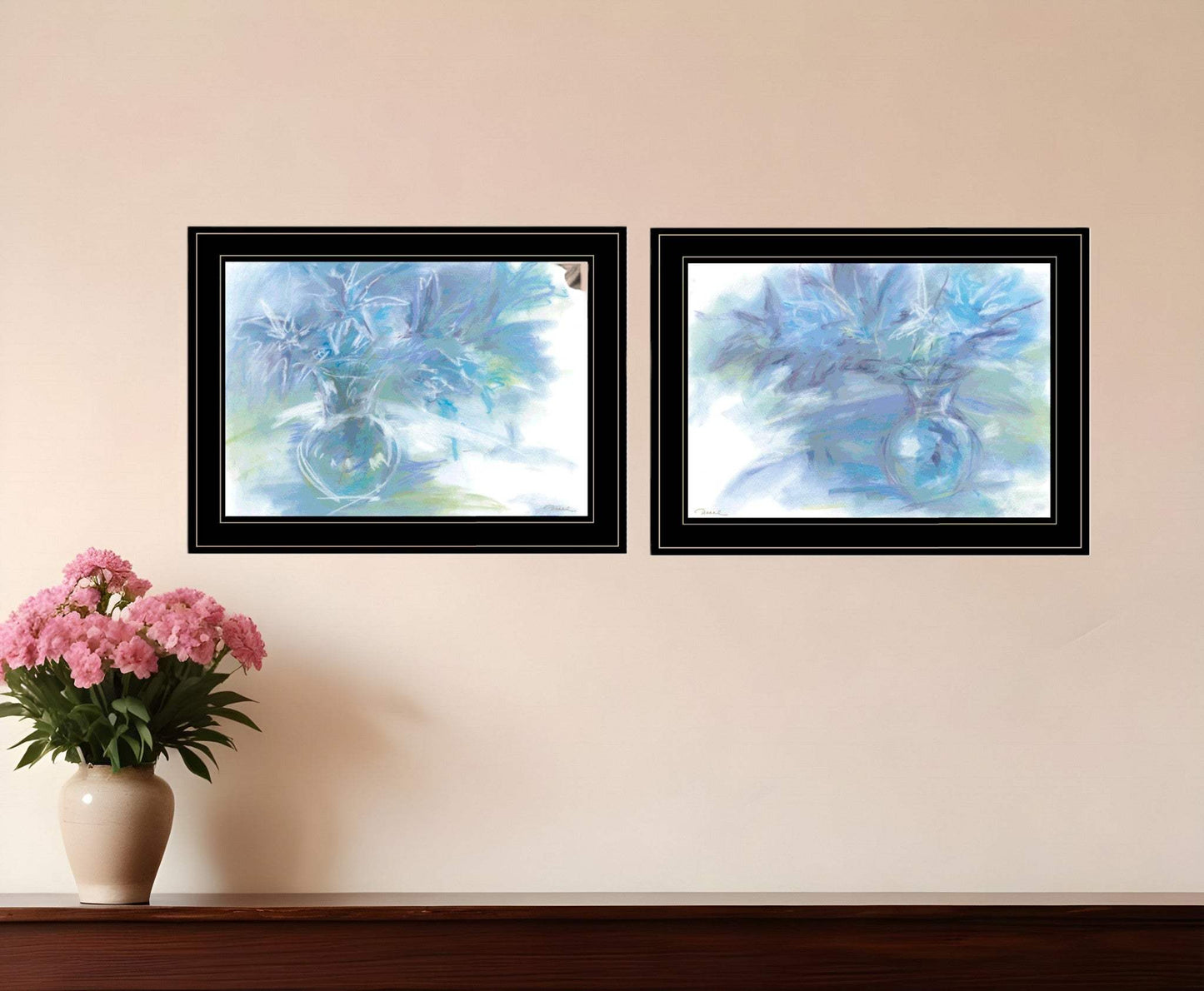 Set Of Two Morning Glory 2 Black Framed Print Wall Art - Homeroots - Flyclothing LLC