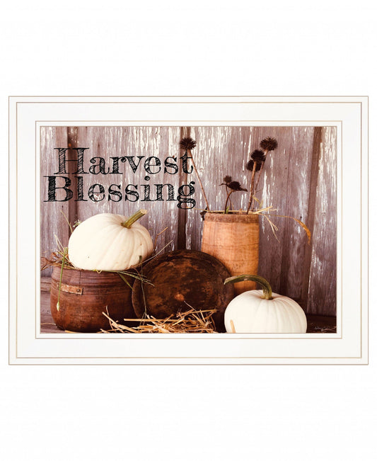 Harvest Blessings 1 White Framed Print Kitchen Wall Art - Homeroots