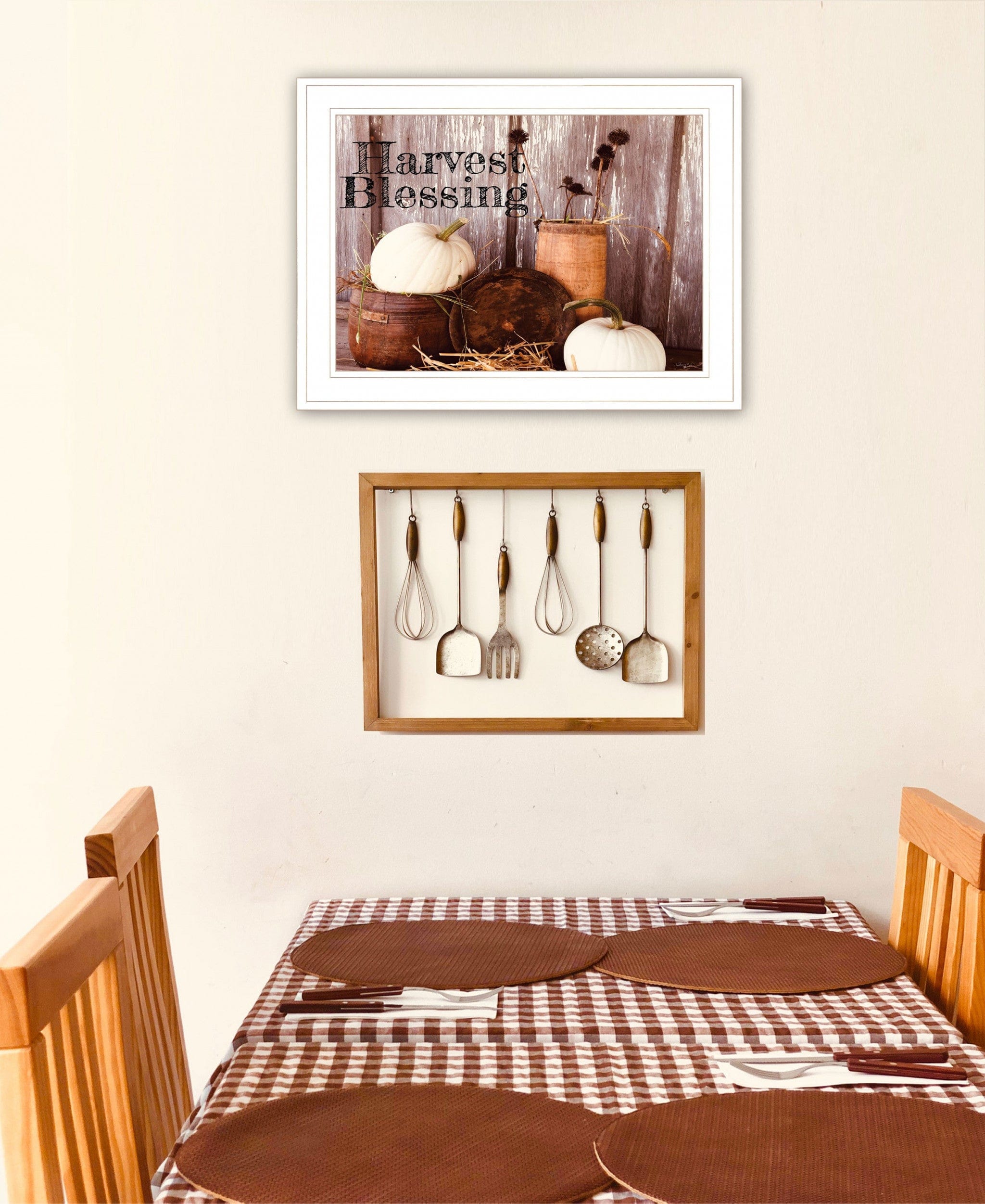 Harvest Blessings 1 White Framed Print Kitchen Wall Art - Homeroots