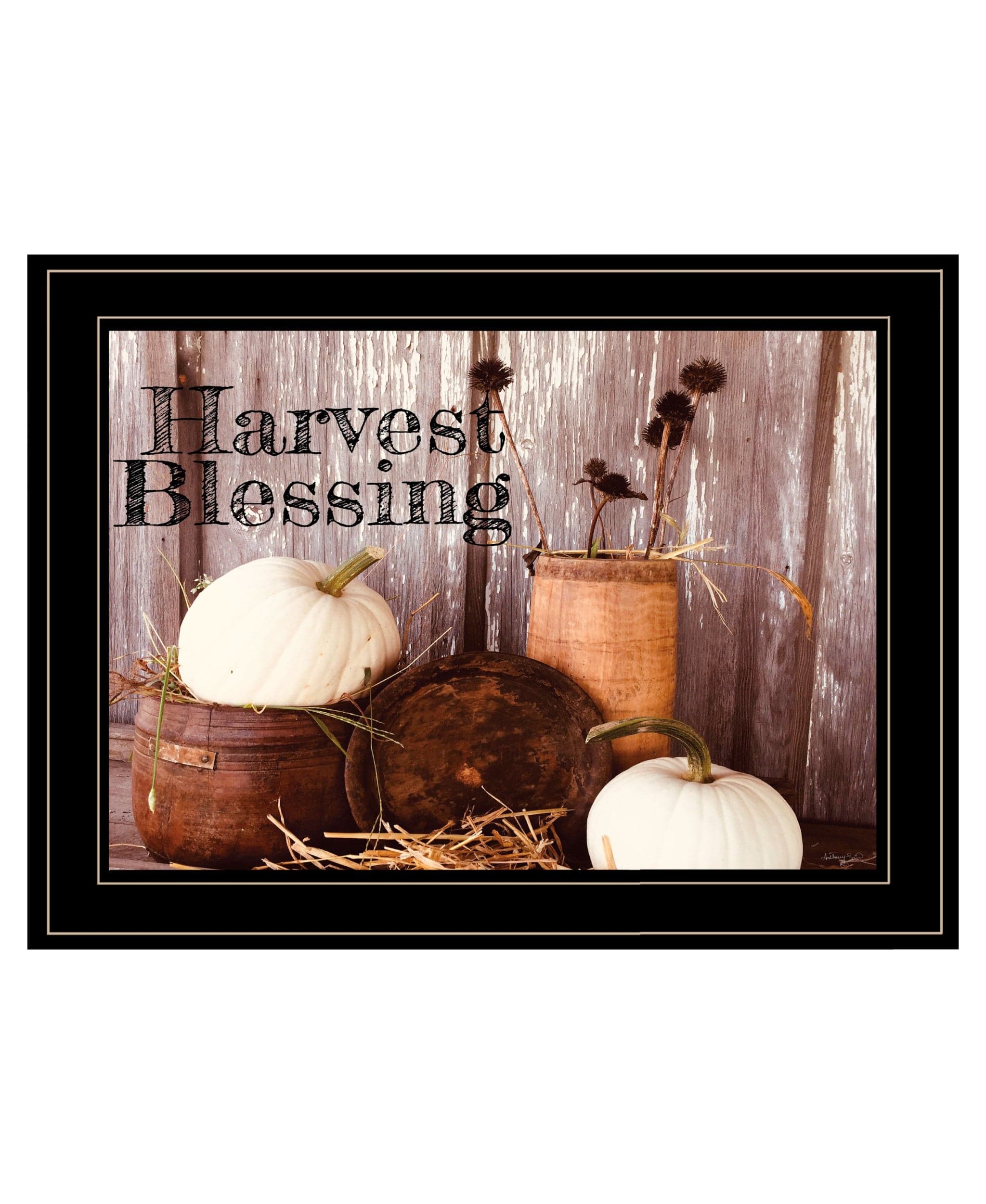 Harvest Blessings 2 Black Framed Print Kitchen Wall Art - Homeroots