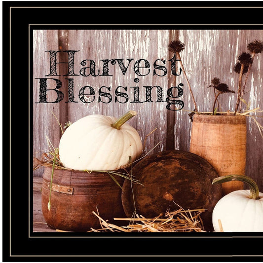 Harvest Blessings 2 Black Framed Print Kitchen Wall Art - Homeroots