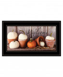 Welcome Pumpkin Shelf 2 Black Framed Print Wall Art - Homeroots