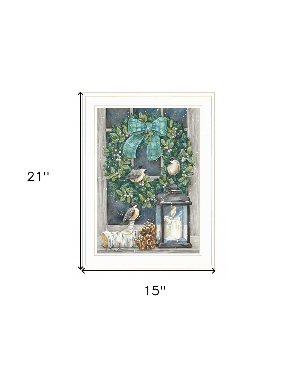 Winter Wreath 1 White Framed Print Wall Art - Homeroots - Flyclothing LLC