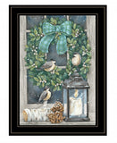 Winter Wreath 2 Black Framed Print Wall Art - Homeroots