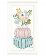 Floral Pumpkins White Framed Print Wall Art - Homeroots - Flyclothing LLC