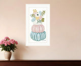 Floral Pumpkins White Framed Print Wall Art - Homeroots - Flyclothing LLC