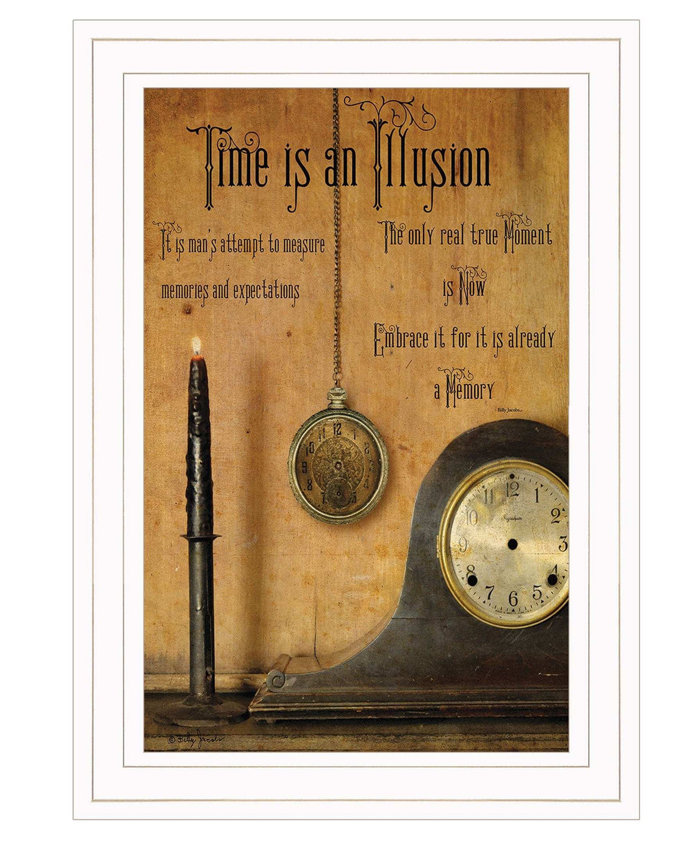 Time is an Illusion 1 White Framed Print Wall Art - Homeroots - Flyclothing LLC