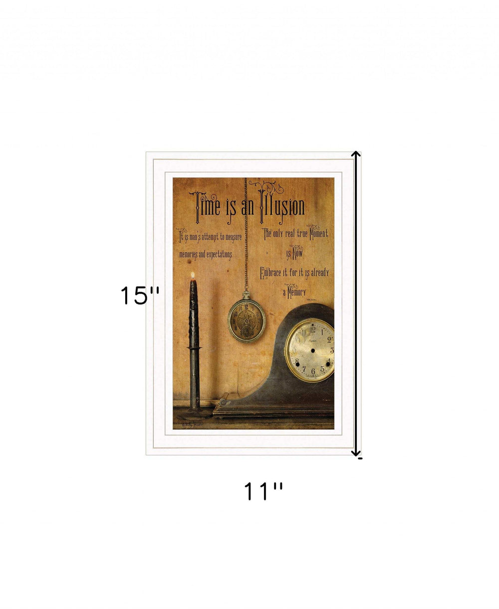 Time is an Illusion 1 White Framed Print Wall Art - Homeroots - Flyclothing LLC