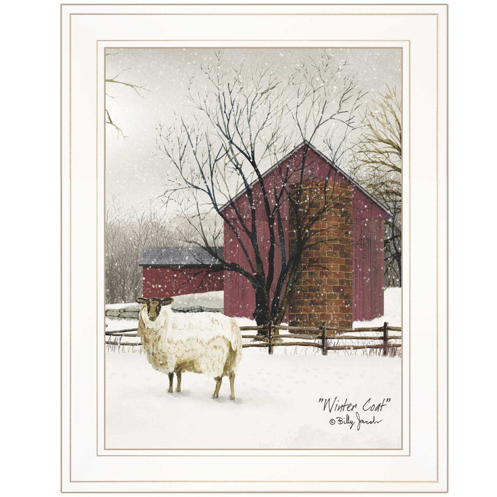 Winter Coat 1 White Framed Print Wall Art - Homeroots - Flyclothing LLC