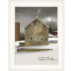 Cold Winters Night 1 White Framed Print Wall Art - Homeroots