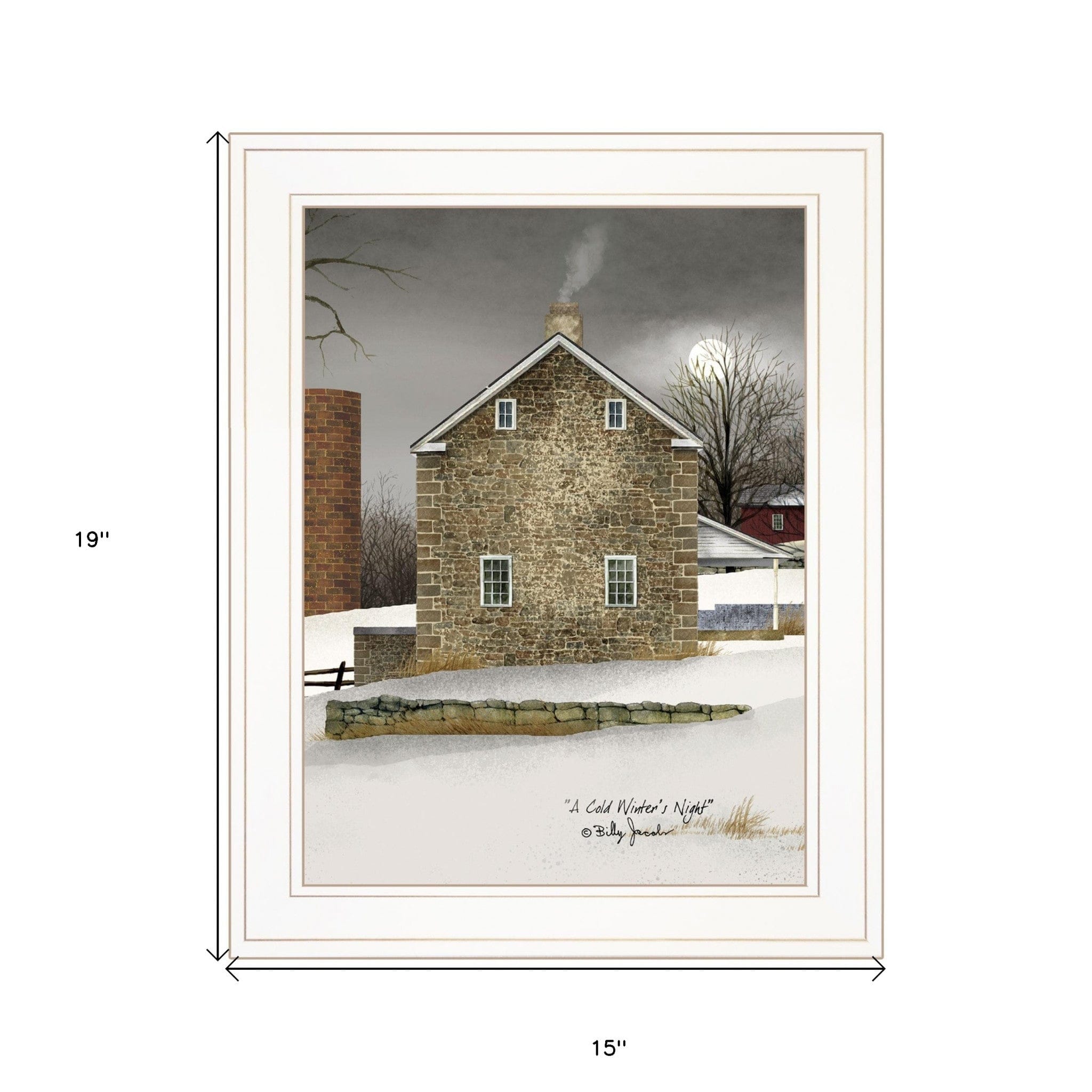 Cold Winters Night 1 White Framed Print Wall Art - Homeroots
