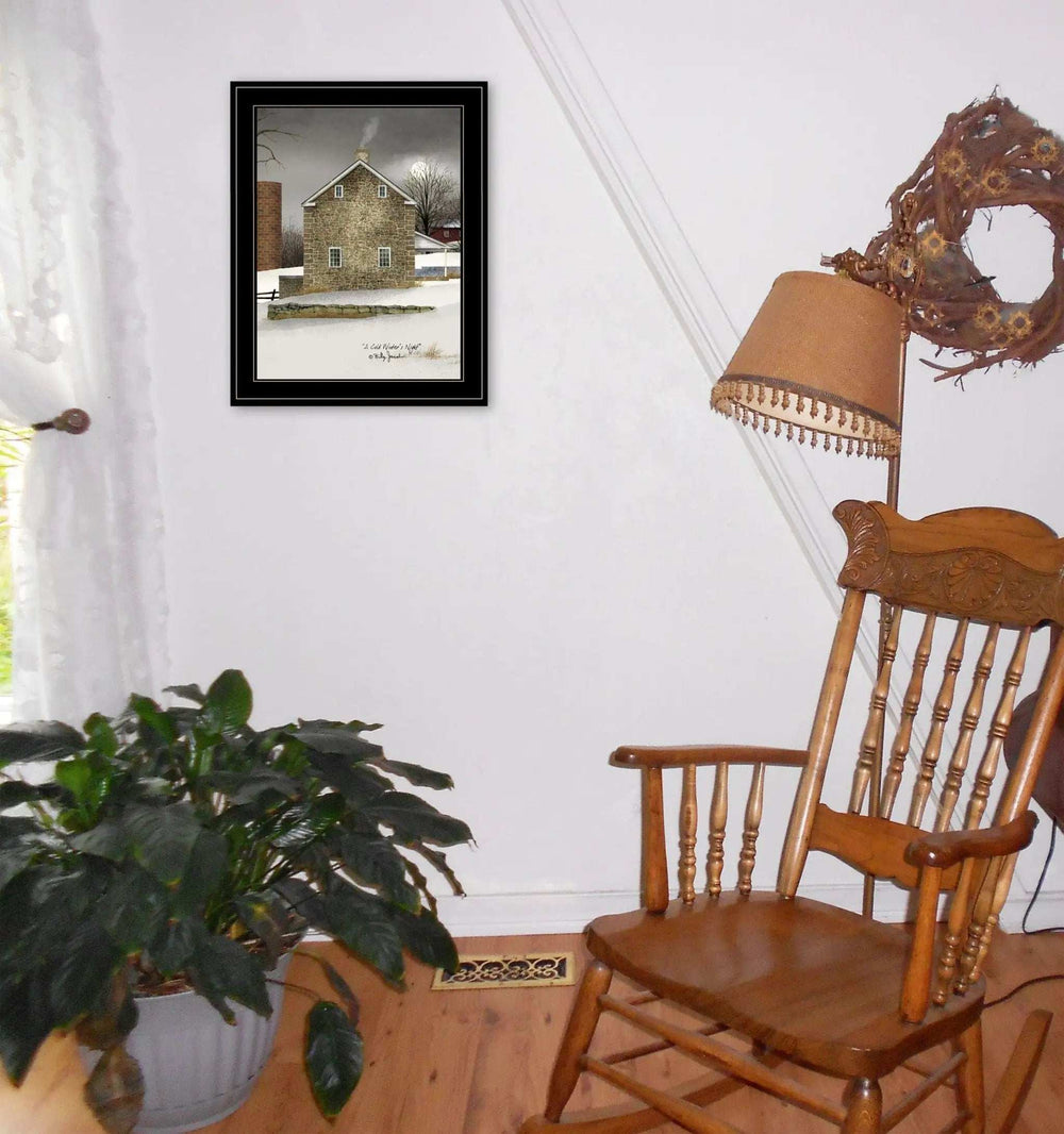 Cold Winters Night 2 Black Framed Print Wall Art - Homeroots - Flyclothing LLC